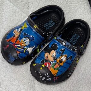 Disney Kids Slippers - Black with Mickey and Friends